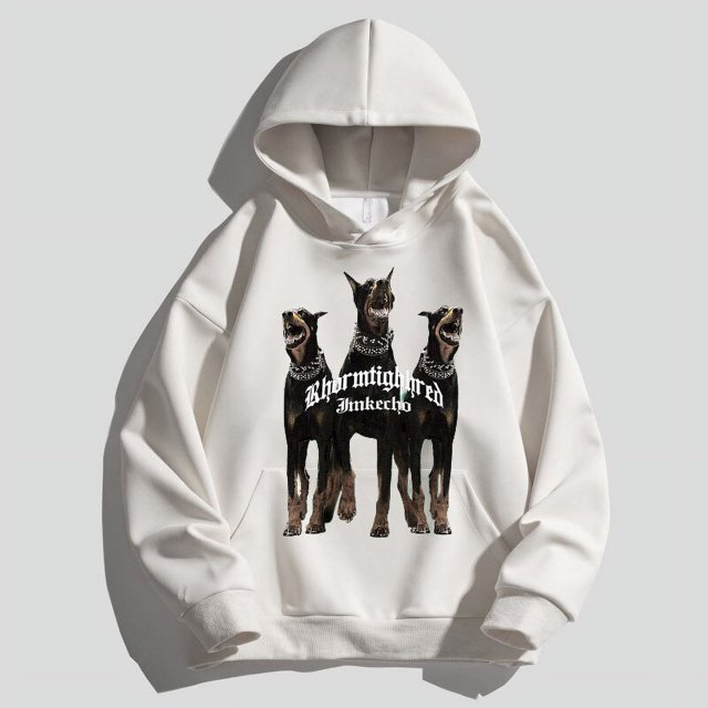 Ropa deportiva con capucha para hombre, Jersey Retro con estampado de Doberman, moda informal, ropa de calle Unisex de gran tamaño, otoño xuanjing unisex