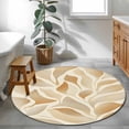 thumbnail image 4 of Vintage Style Round Area&nbsp;Rug 4ft Brown Tropical Plants Palm Leaf Non-Slip&nbsp;Washable Circle Rugs Soft Felt Indoor Floor Mat for Bedroom Kitchen Living Room Bathroom, 4 of 9