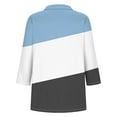 thumbnail image 4 of aidice Chemises à Manches 3/4 pour Femmes Col en V Tops Amples à Col Rabattu Printemps Été Décontracté Doux Confortables T-Shirts Colorblocks, 4 of 5