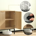 thumbnail image 6 of NEWADARA Fluted Sideboard Cabinet, Buffet Cabinet with Storage, Wooden Cabinet with Doors and Shelves, Accent Console Cabinet for Living Dining Room, Entryway, Natural Oak, 6 of 8