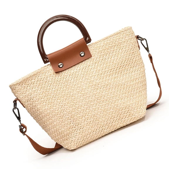 All-matching Crossbody Bag for Women Top Handle Handbag and Purse Straw Beach Bag Shoulder Bag Handwoven Messenger Bag