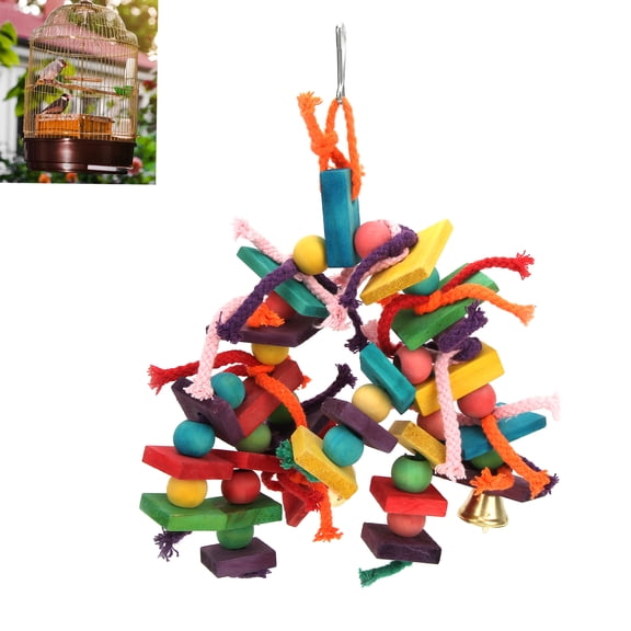 Juguete De Perico De Bloque De Madera Colorido, Reduce La Agresión Y La Soledad, Seguro Y Duradero, Para Pájaros De Guacamayo, Juguetes Para Masticar Pájaros, Suministros Para