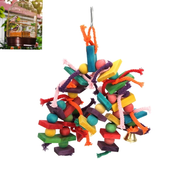 Juguete De Perico De Bloque De Madera Colorido, Reduce La Agresión Y La Soledad, Seguro Y Duradero, Para Pájaros De Guacamayo, Juguetes Para Masticar Pájaros, Suministros Para
