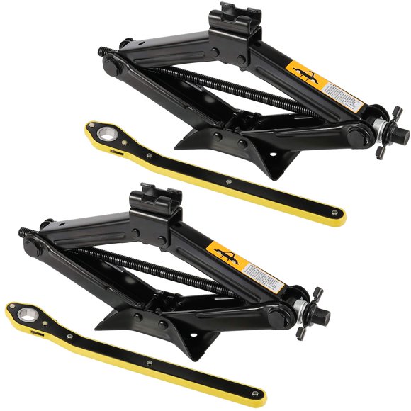 ZEONHAK 2 Pack Car Scissor Jack, 1.5 Tons 3307 Lbs Capacity Heavy Duty Car Jack with Ratchet Wrench, Portable Tire Jack for Cars, Truck, Sedan, SUV, MPV