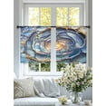 thumbnail image 3 of Modern Abstract Sheer Curtains 45 Inch Length 2 Panels Set, Contemporary Art Moire Voile Window Treatment Rod Pocket Small Kitchen Curtains Drapes for Bedroom 52"x45"x2, 3 of 7
