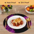 thumbnail image 4 of Purple Rose Round 15 Inch Placemats Set of 2, Vintage Abstract Garden Flower Floral Black HeatResistant Non Slip Place Mats for Dining Table, Wipeable Braided Kitchen Table Mats for Housewarming, 4 of 9