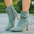 thumbnail image 4 of SACFOF Sexy Slouch Ankle Boots for Women with Fashion Mid Stiletto Heels Pointed Toe Bootie, 4 of 6