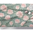thumbnail image 3 of Soimoi Crepe Silk Fabric Check & Roses Floral Printed Fabric 1 Yard 42 Inch Wide, 3 of 3