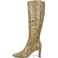 thumbnail image 3 of Sam Edelman Women's Sylvia Golden Tan Python Embossed Wide Calf Knee High Boot 12M, 3 of 5