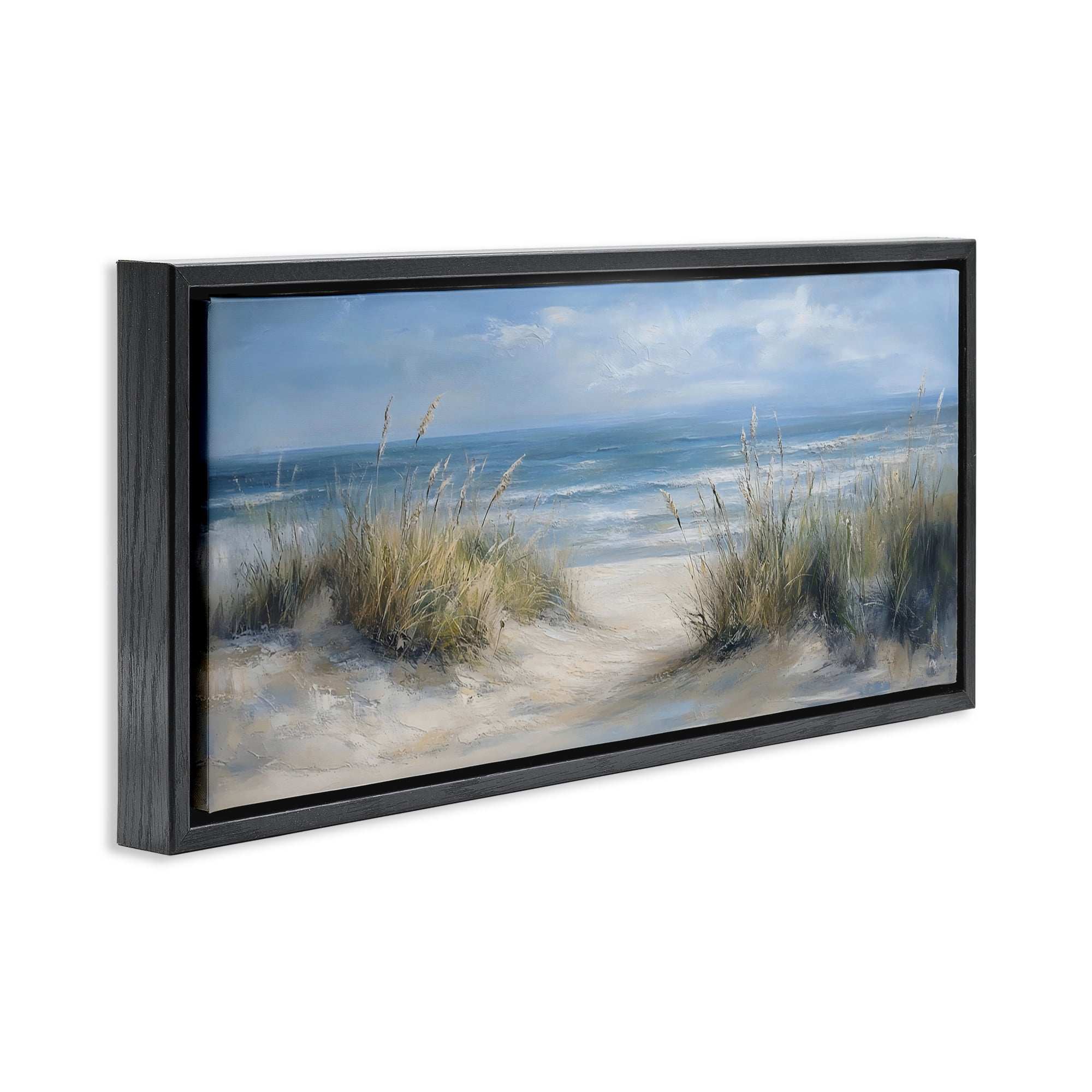 Stupell Industries Coastal Peace Dunes Black Framed Floater Canvas Wall Art, design by LSR Design Studio