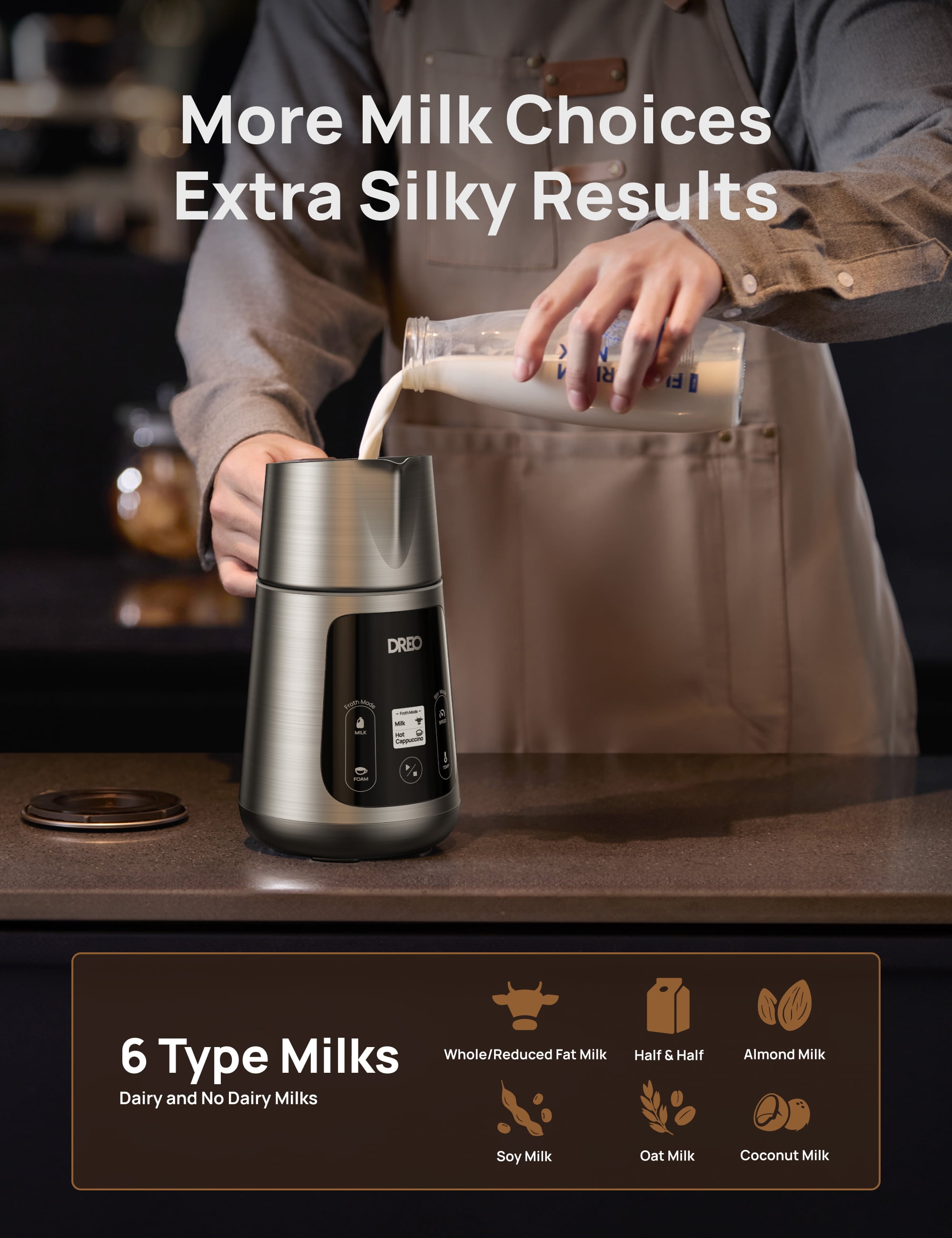 DREO All-in-1 BaristaMaker Milk Frother - Thumbnail 3