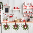 thumbnail image 2 of 2 Pack Green Pine Mini Christmas Wreaths, Pine Berry Ribbon Bow Decor, Indoor Holiday Ornament for Cabinets Windows Chairs, 10.6in，Red and Black checkered Bow, 2 of 5