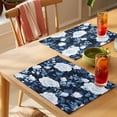 thumbnail image 4 of Placemat Set of 6 Watercolors White Flowers Placemats for Dining Table Plant Blue Washable Table Mats for Kitchen and Party Decor Indoor & Outdoor Use, 4 of 8