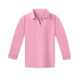thumbnail image 4 of Inglocry Girls' Long Sleeve V-Neck Collared Tops Summer Casual Polo Shirts 2025 Pink 130, 4 of 4