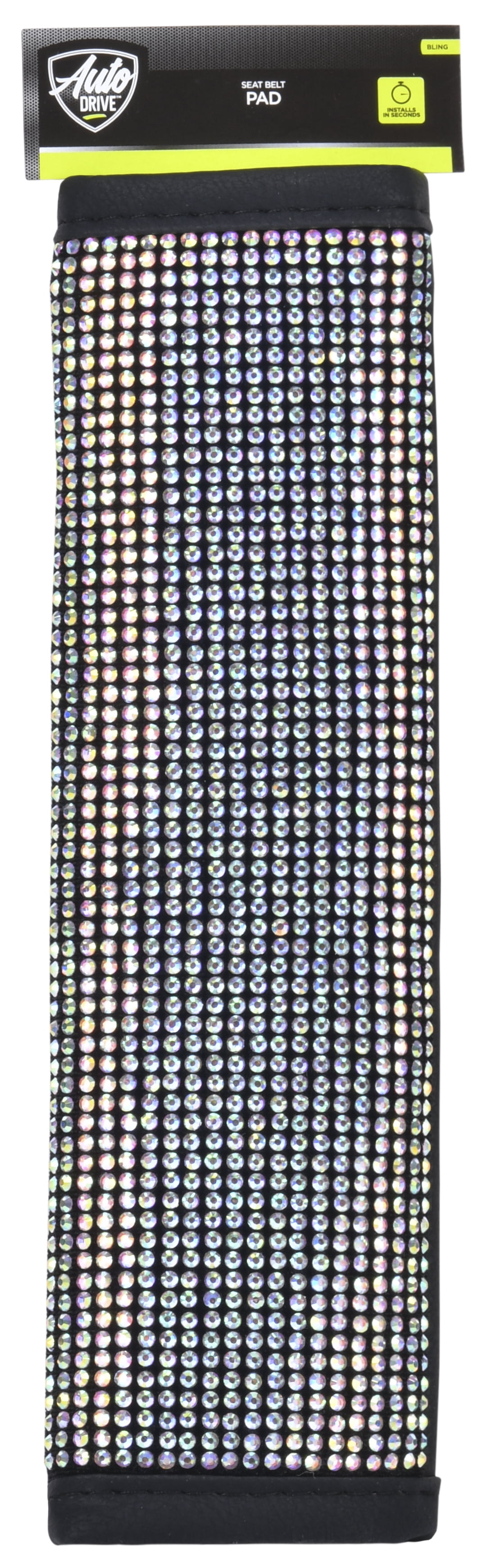 Auto Drive Universal Fit Iridescent Crystal Seatbelt Cover, Fit For Car Truck SUV Airplane, Set of 1