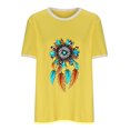 thumbnail image 6 of DailyTrove Women's Boho Dreamcatcher Print Short Sleeve T-Shirt - Casual Loose Tee, Spiritual for Festivals & Outings, 6 of 6