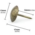 thumbnail image 3 of 100 Uds. Clavos de tapicería antiguos, juego de tachuelas decorativas para muebles, tachuelas de pulgar, pasadores Diy de 1/2 ", bronce Namotu CZBG-ZC69, 3 of 7