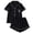 501_Black, variant on MEICHEN Lounge Set for Women 2 Piece Pajama Set for Women Heart Print Button Short Sleeve Shirt Matching Shorts Set Summer Cute Sets Women's Essentials Fashion Sleepwear