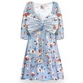 thumbnail image 1 of Plus size 6x Extra Tall Women Tunic Casual Blue Fields Designer Print Elegant Draw-Tie V-Neck Loose Babydoll Shirt Blouse, 1 of 4