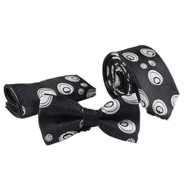 Bangcool Cravate pour Homme Mode Motif Paon Cravate d'Affaires avec Pochette Carrée et Nœud Papillon