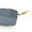 Gold - Black, variant on Luxury Jaguar Cougar Jewel Metal Arm Rectangle Hustler Sunglasses Gold - Brown
