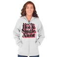 thumbnail image 4 of Single Cool Cute Funny Auntie Aunt Zip Hoodie Sweatshirt Women Brisco Brands S, 4 of 6