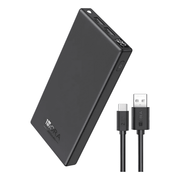 Power Bank Batería Portátil 10000mah Con 3 Puertos Usb Y Pantalla Led Xtellar negro