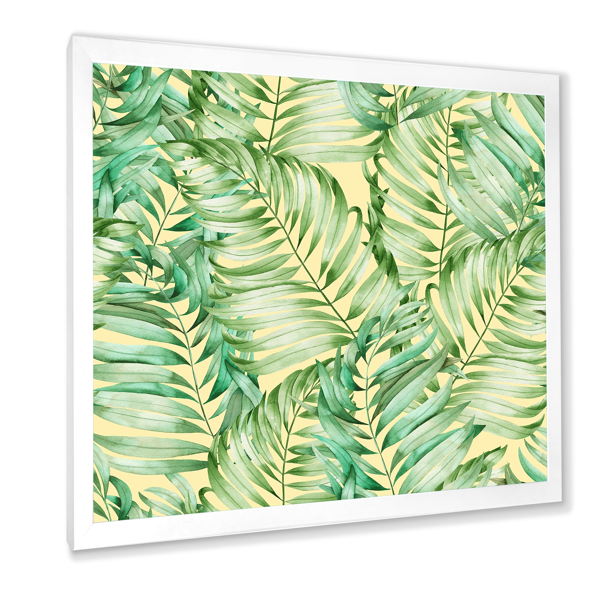 Designart 'Tropical Green Leaves of Monstera' Tropical Framed Art Print