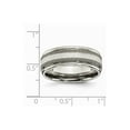 thumbnail image 6 of Titanium Polished /Stone Finish Center Grooved Edge Sterling Inlay Band Size: 14; for Adults and Teens; for Women and Men, 6 of 6