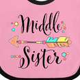 thumbnail image 4 of Inktastic Middle Sister- dots and arrow Girls Baby Bib, 4 of 4