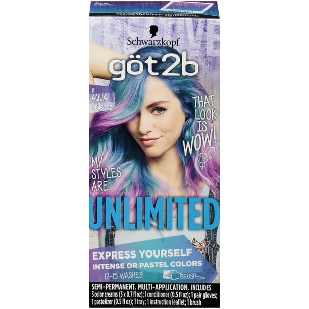 Schwarzkopf Got2b Unlimited SemiPermanent Hair Color, 111 Aqua
