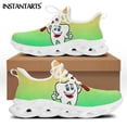 thumbnail image 1 of Zapatillas de deporte planas con estampado de diente/diente/dentista para mujer, con degradado, informales, con cordones, para caminar, 1 of 6