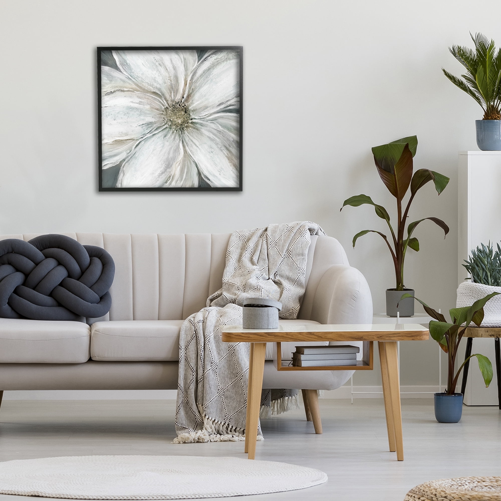 Stupell Industries Closeup Serene White Blossom Black Framed Giclee Art, design by Carol Robinson