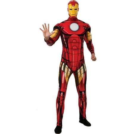 Man Adult Standard Costume - Iron Man Deluxe Men's Adult Halloween Costume, One Size, Standard (44)
