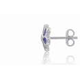 thumbnail image 3 of SilverCloseOut Sterling Silver Teens Blue Enamel Daisy Flower Stud Earrings 0.31in, 3 of 8