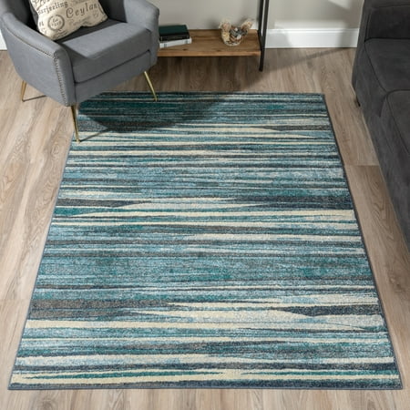 Addison Stripe - Addison Rugs Addison Blair Abstract Striped Blue/Beige Area Rug