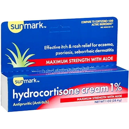 Sunmark Maximum Strength with Aloe 1% Hydrocortisone Cream, 1 Oz.
