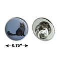 thumbnail image 4 of Maine Coon Cat Metal 0.75" Lapel Hat Pin Tie Tack Pinback, 4 of 5