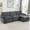 Gray, variant on 113" Sectional Cloud Couch,L Shaped Sofa with Ottoman,Modular 3 Seater Couches for Living Room Apartment,Double-layer Thick Cushion with Cup Holders,Storage Bag,Corduroy,Grey
