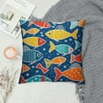 thumbnail image 2 of COMIO  Colorful Fish Throw Pillow Covers Sea Life Blue Yellow Green Cushion Cases Decorative Pillow Cases for Couch Sofa Bedroom, 2 of 5