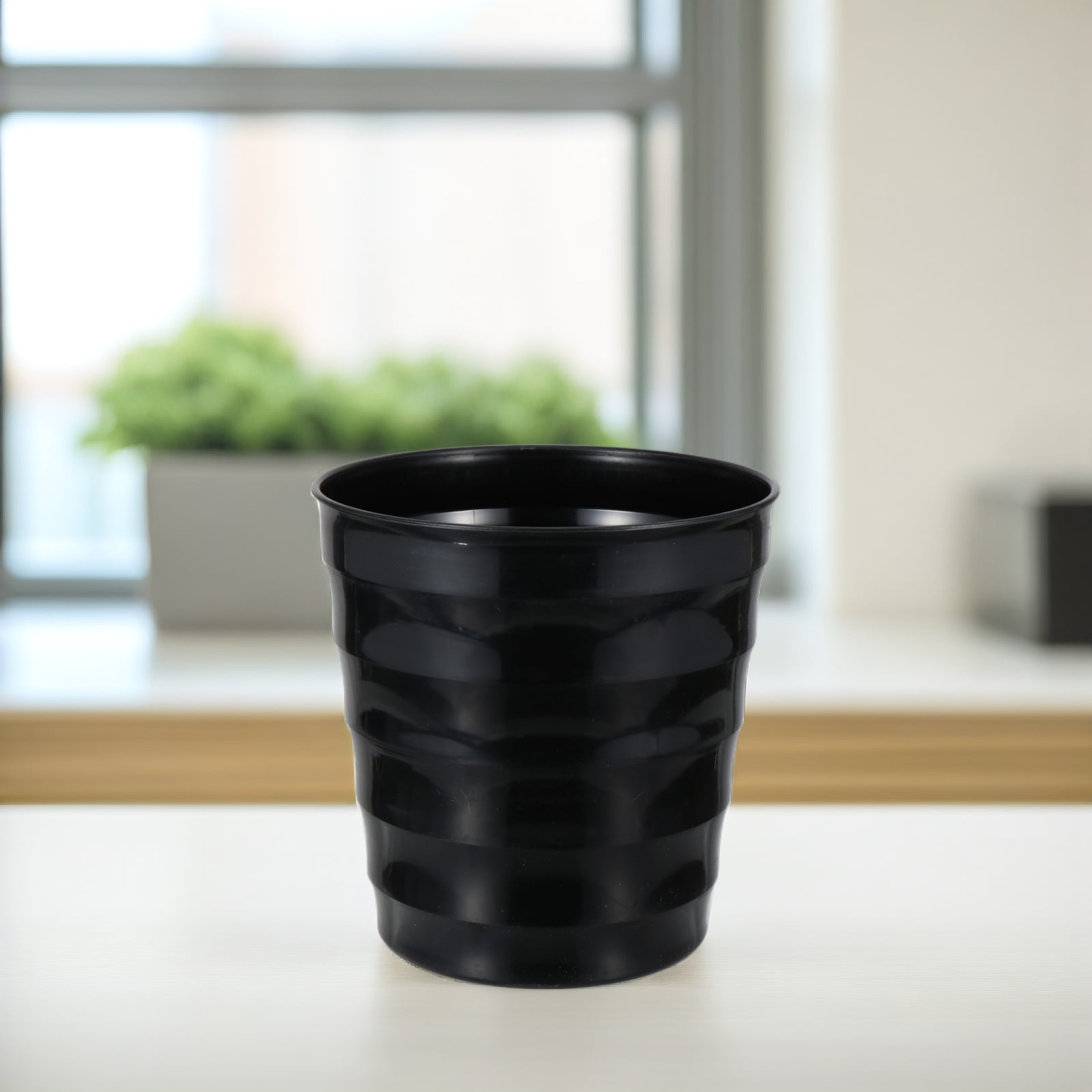 FOMIYES 2-Pack Black Plastic Indoor Garden Pots with Thickened Base, Perfect for Bathroom, Kitchen, Countertop Planting