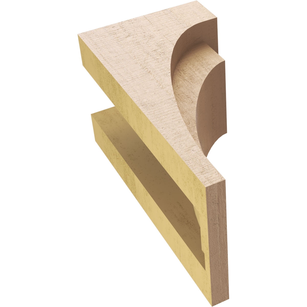 6"W x 6"D x 12"H Wide Rivera Rough Cedar Woodgrain TimberThane Corbel, Primed Tan