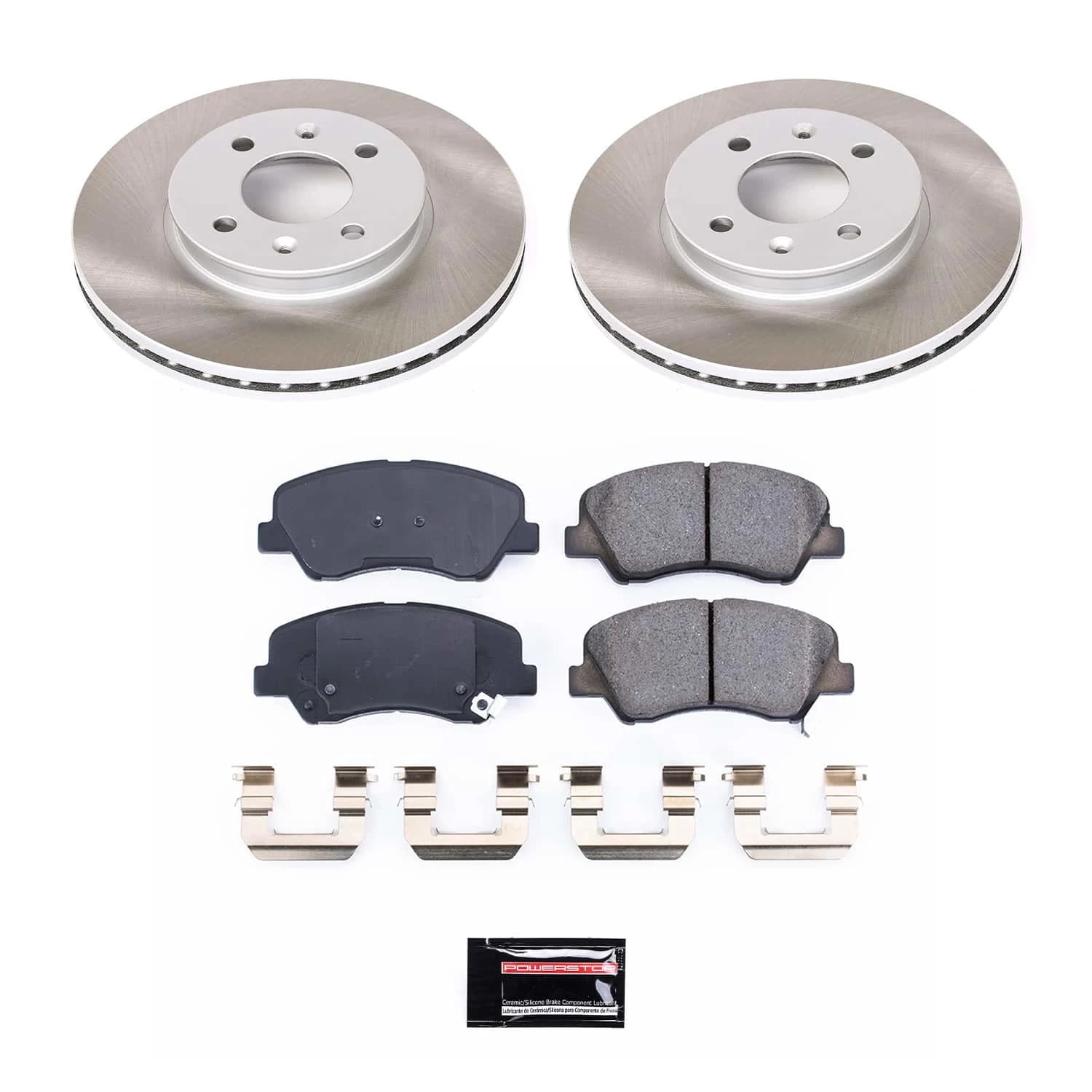 PowerStop Front Semi-Coated Rotor and Low-Dust Ceramic Brake Pad Kit SC6508
