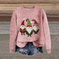 thumbnail image 3 of Zhanying Christmas Chandail Chaud de Noël pour Femmes à Manches Longues, Tenue de Détente, Rouge, Col Rond Sweater, 3 of 5