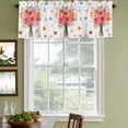 thumbnail image 3 of Spring Flowers Curtain Valances for Windows, Kitchen Valance Window Treatments Panel 2 Pack, Pastoral Daisy Leaves Rustic Botanical Rod Pocket Short Curtains for Bathroom Bedroom 54 x 18 Inch, 3 of 8