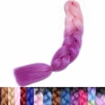 thumbnail image 2 of SEGO 3PCS/Lot Ombre Jumbo Braiding Hair Extensions Colored Hair Weave Synthetic Crochet Twist Box Braid Hair Black/Pink/Blue/Purple Fake Hair Extension for Women, 2 of 8