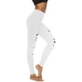 thumbnail image 2 of Womens High Waist Yoga Pants Cutout Ripped Tummy Control Workout Running Yoga Skinny Leggings, 2 of 5