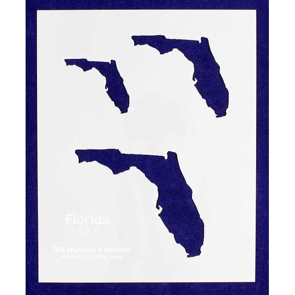 State of Florida 8x10 Stencil (2", 3", 4") 14 Mil Mylar - Painting/Crafts/ Templates
