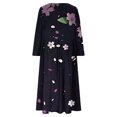 thumbnail image 4 of SCSAlgin Womens Plus Size Floral Print Dress Casual Long Sleeve Empire Waist Dresses Loose Swing Midi Dress with Pockets, 4 of 6