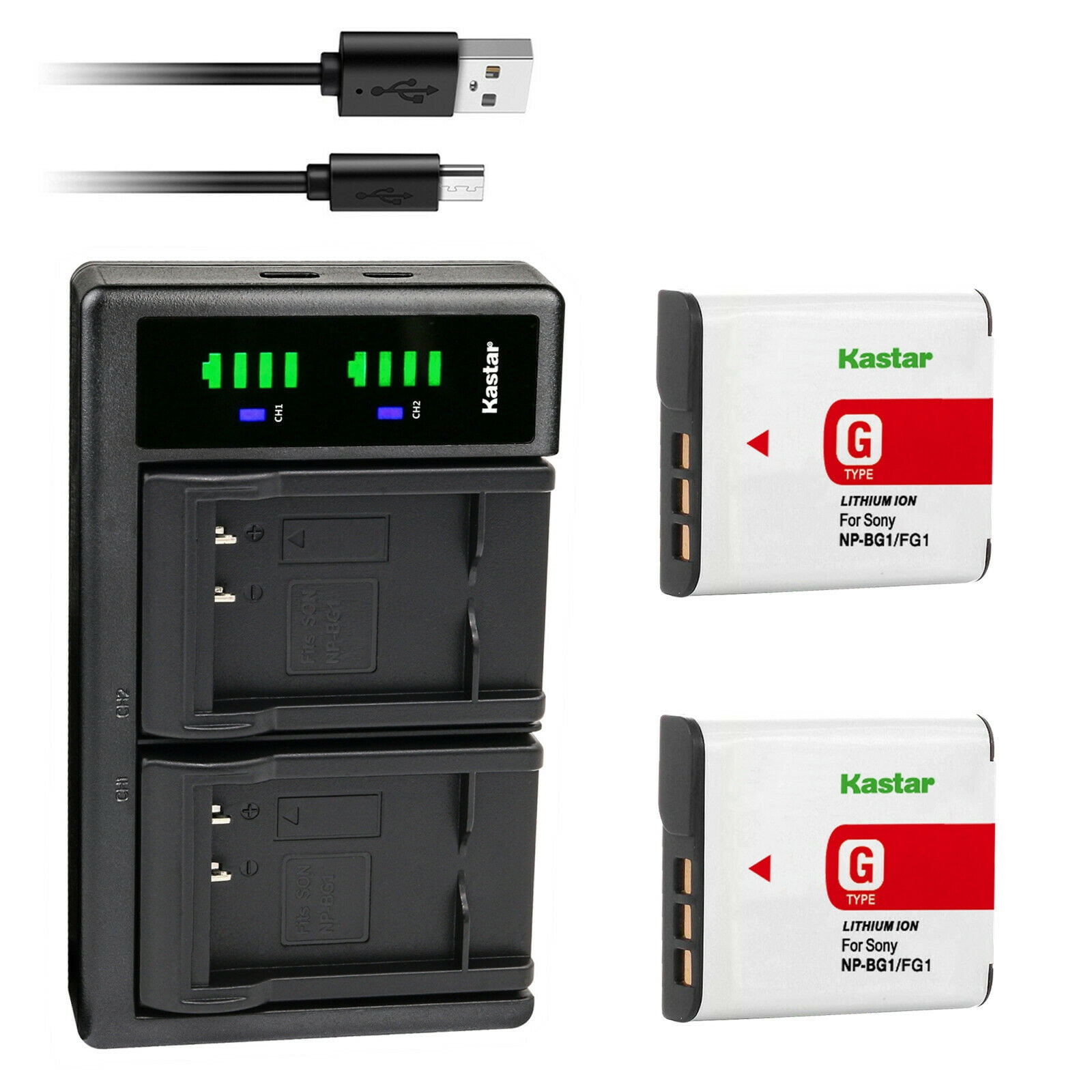 Kastar 3-Pack NP-BG1 Battery and LTD2 USB Charger 
